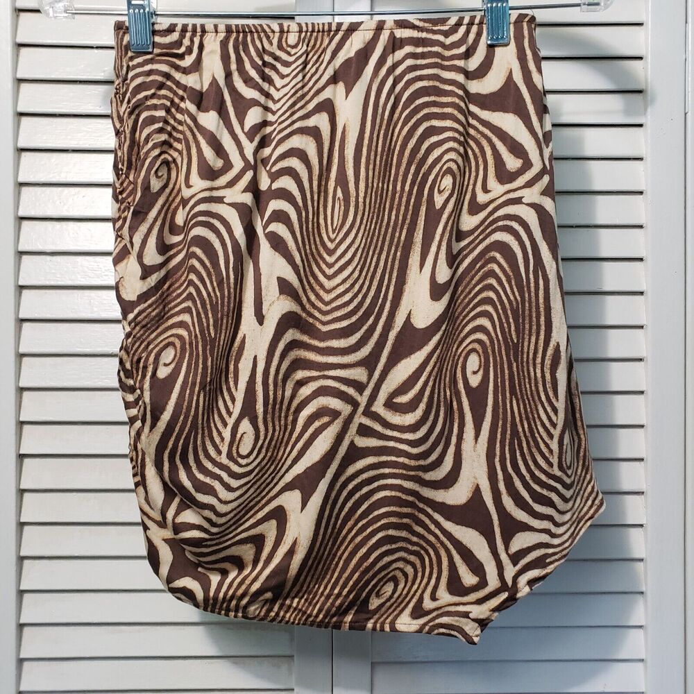 Urban Outfitters Animal Print Mini Skirt Women's Size Small‎ Brown Pull-on Lined